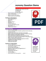 Bloom's Taxonomy Question Stems: Remembering