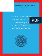 Cahier Des Rituels Des Trois Degres Symboliques Au Rite Ecossais Ancien Accepte Apprenti