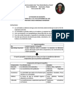 Actividades de Geografia Semana Del 13 Al 24 de Septiembre