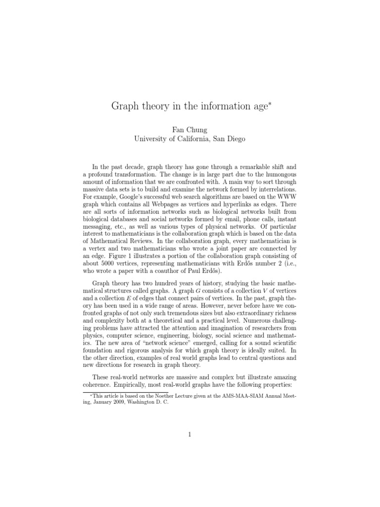 Graph Theory's Role in Network Science | PDF | Graph Theory | Vertex ...