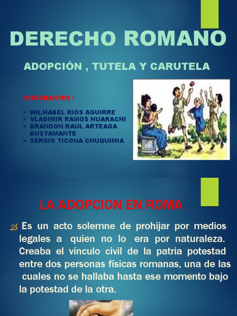 Adopción y tutela en el derecho romano | PDF | Adopción | Voluntad y ...