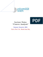 Lecture Notes "Convex Analysis": Univ.-Prof. Dr. Radu Ioan Bot