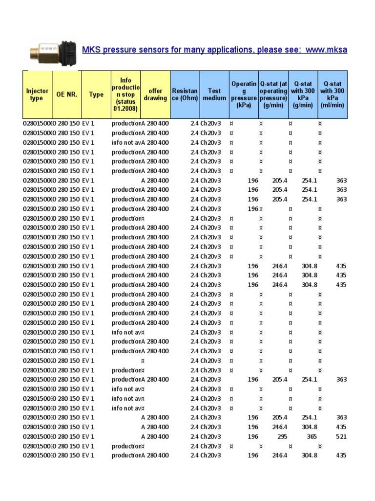 Bosch Injector Specifications 028015 | PDF | Mechanical Engineering