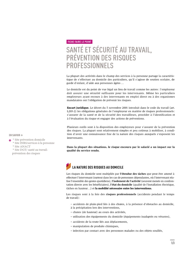 Sante Et Securite Au Travail | PDF | Santé et sécurité au travail ...