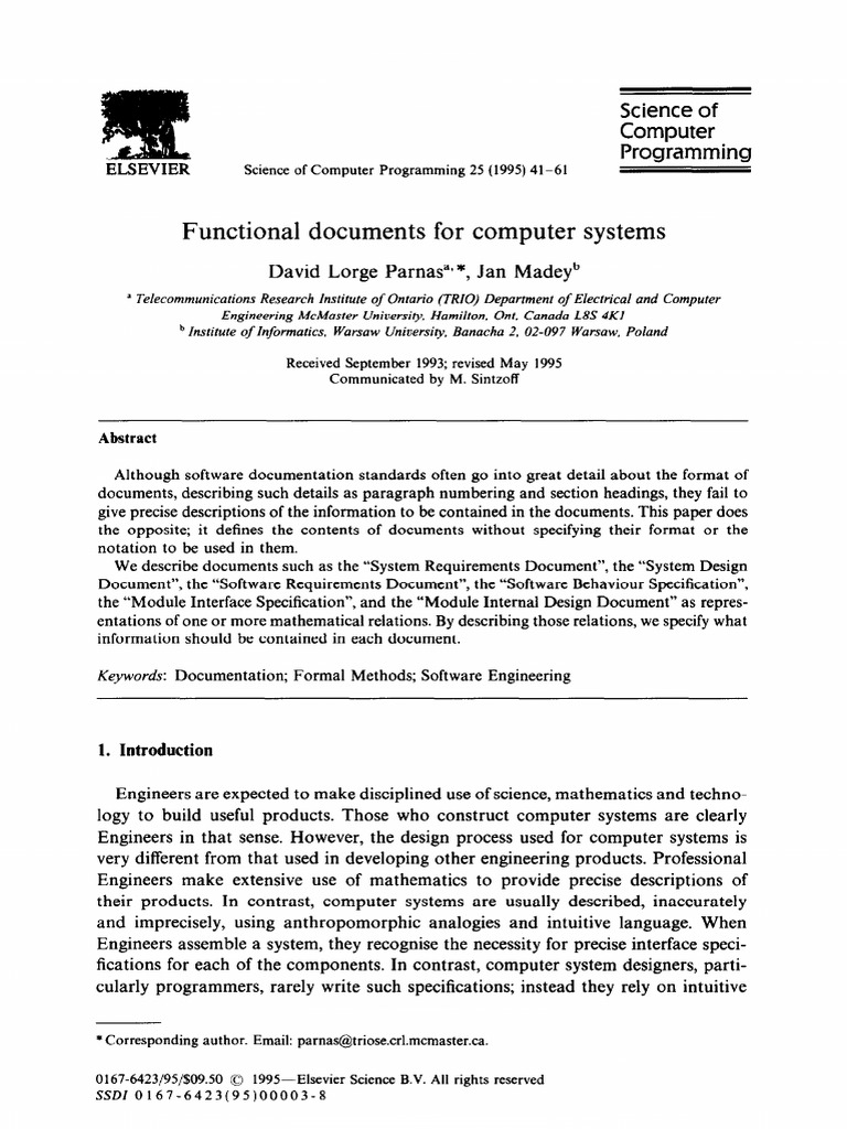 Functional Documents For Computer Systems | PDF | Function (Mathematics ...