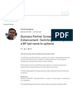 Business Partner Screen Enhancement - Switching The Entry of A BP Last Name To Optional