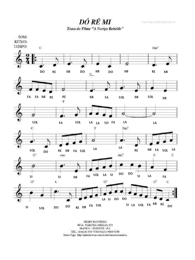 Partitura Fácil Piano: Do Re Mi Fa Sol | PDF