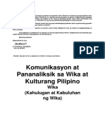 Gawain Sa Unang Linggo Komunikasyon