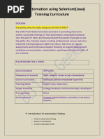 Test Automation Using Selenium (Java) Training Curriculum: Introduction To Automation Testing