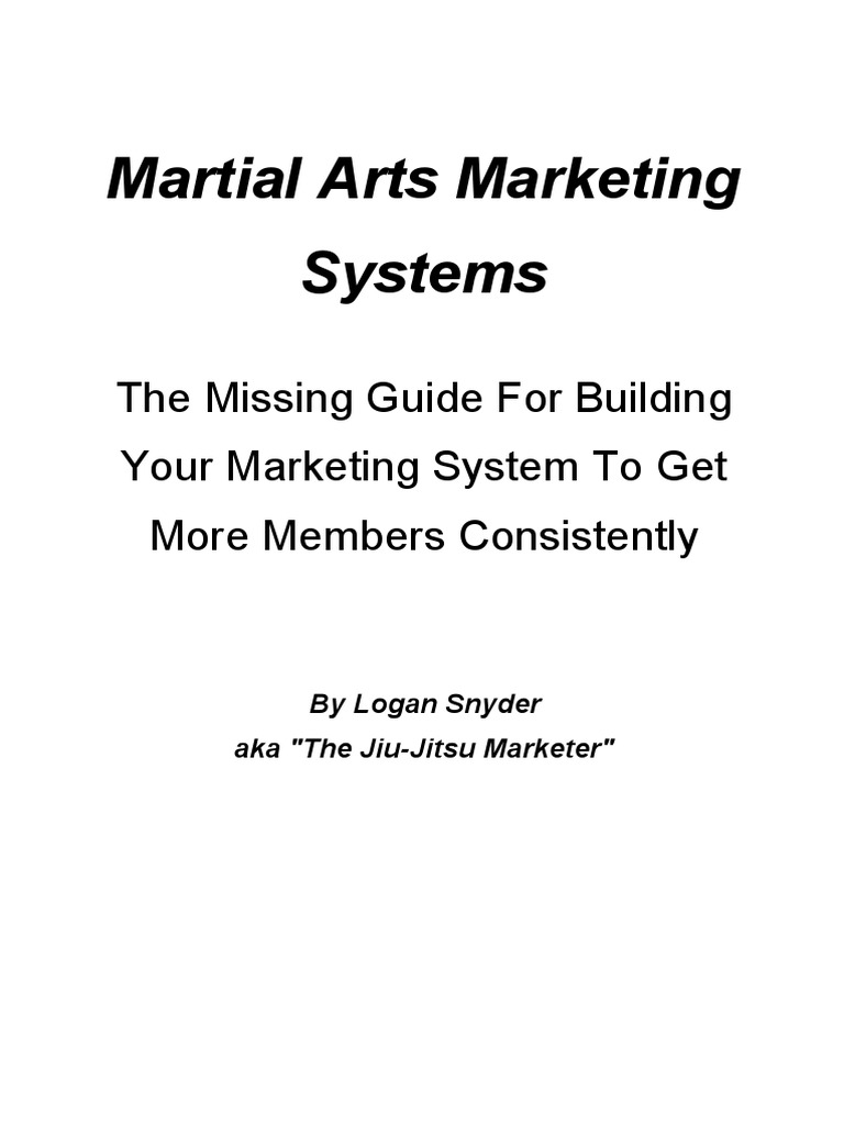 Martial Arts Marketing Systems (PDF Text) PDF Facebook