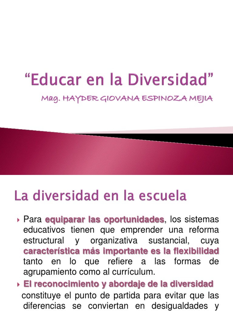 Educar en La Diversidad | PDF | Inclusión (Educación) | Aprendizaje