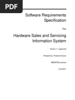 SRS Hardware Sales and Servicing Information System