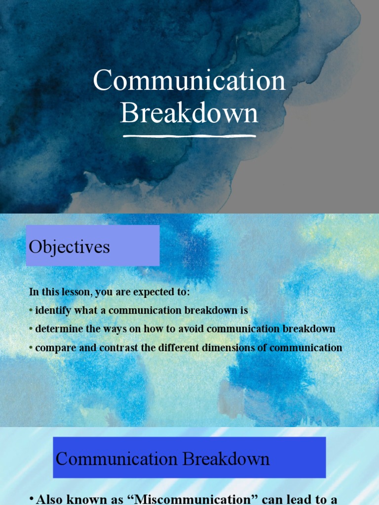 Understanding Communication Breakdown | PDF | Communication | Nonverbal ...