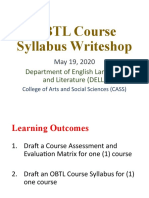 OBTL Course Syllabus Writeshop