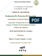 Evaluación de Proyectos de Inversión: Unidad Académica Profesional Cuautitlán Izcalli