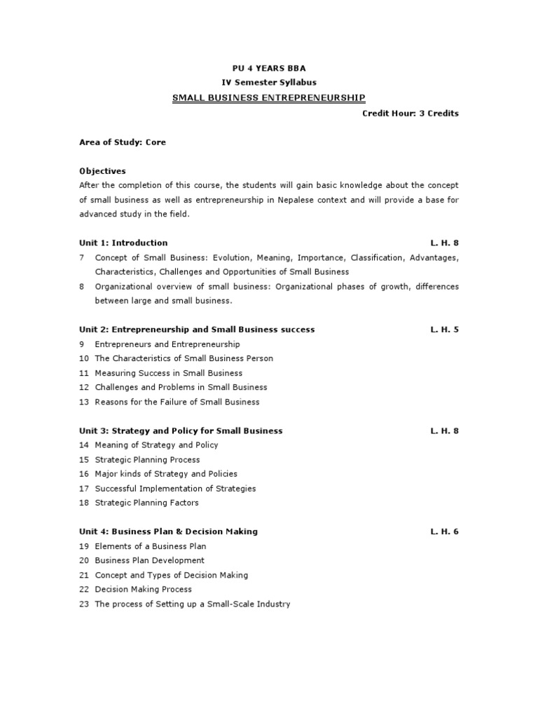 BBA 4th Semester Syllabus Overview | PDF | Capital Budgeting | Sampling ...