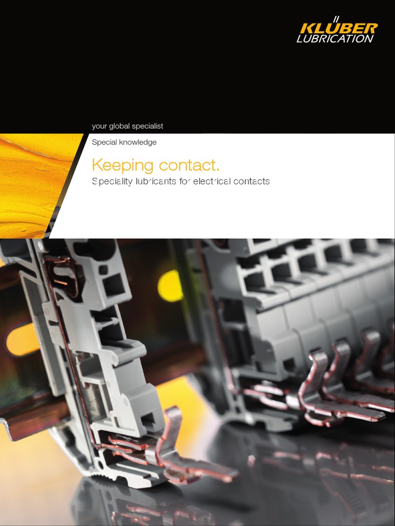 KluberKeeping Contact LubricantsSpeciality Lubricants For Electrical Contacts PDF