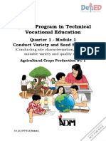 Special Program in Technical Vocational Education: Quarter 1 - Module 1 Conduct Variety and Seed Selection