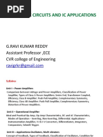 Electronic Circuits and Ic Applications: G.Ravi Kumar Reddy Assistant Professor, ECE CVR College of Engineering