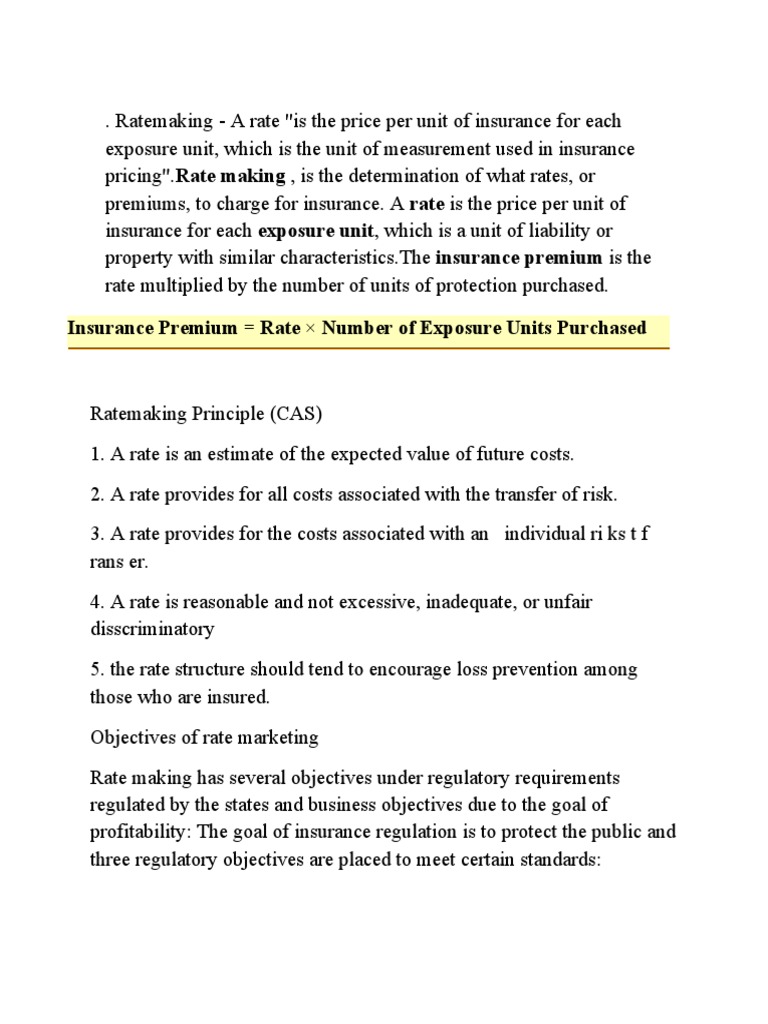 rate making | PDF | Insurance | Actuary