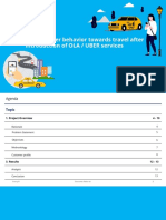 Change in consumer behavior towards travel after introduction of OLA / UBER services