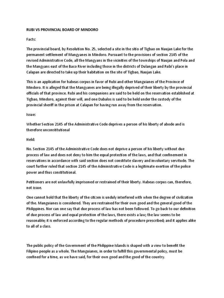 Rubi vs provincial board of mindoro pdf habeas corpus due process