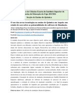 O Uso Das Novas Tecnologias No Ensino de Química em Angola: Um Estudo de Caso Sobre As Potencialidades Do Software de Simulação