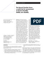 The General Function Score: A Useful Tool For Measurement of Physical Disability. Validity and Reliability