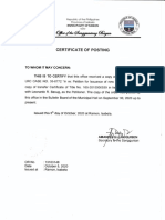 Exhibit F Certificate of Posting (Municipal) Dated October 5, 2020