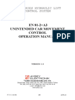 EN 81-2+A3 Unintended Car Movement Control Operation Manual: Ach Series Hydraulic Lift Control System