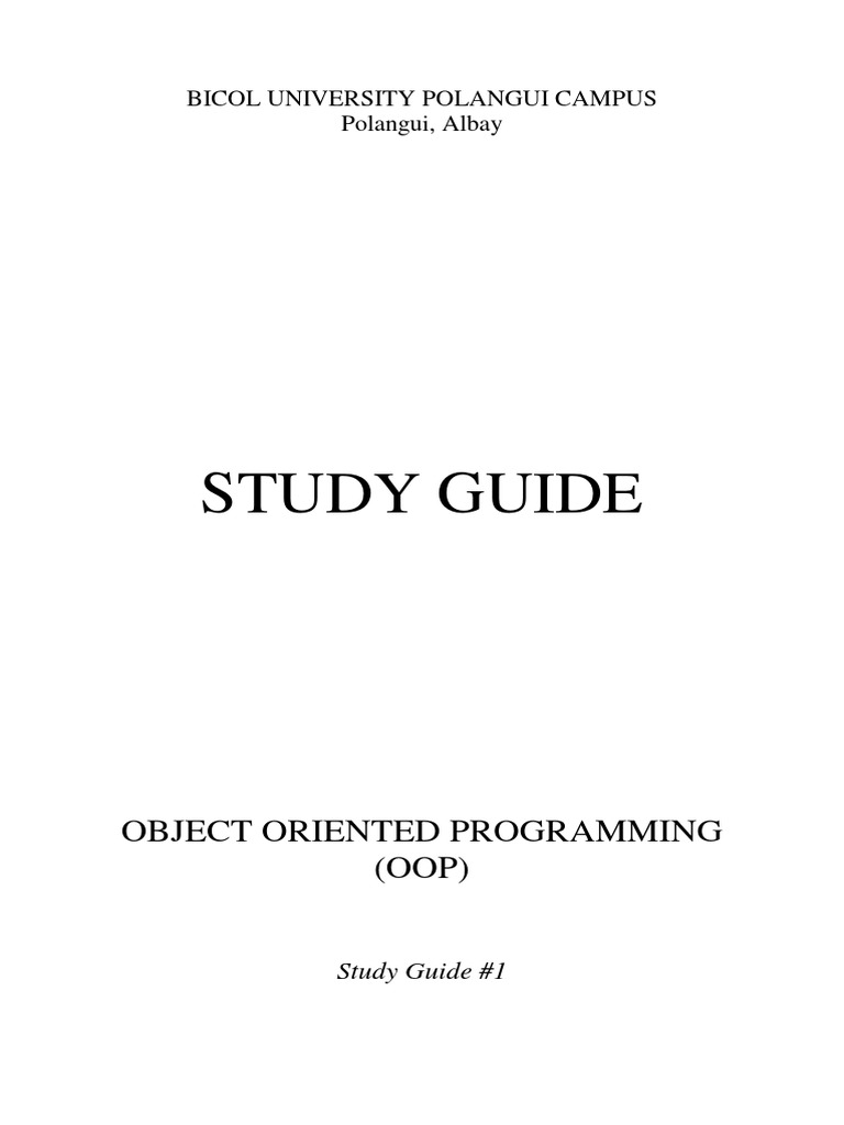 Study Guide: Object Oriented Programming (OOP) | PDF | Applications ...
