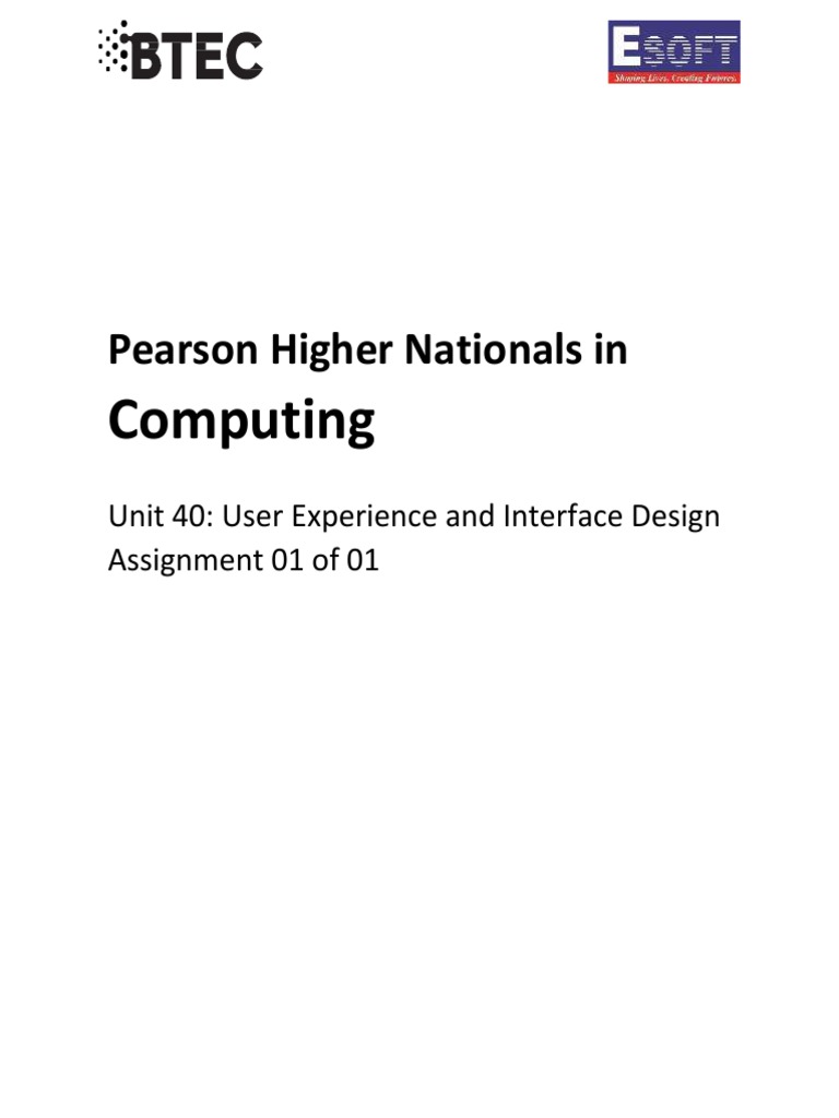 Unit 40 - User Experience and Interface Design | PDF | Plagiarism ...