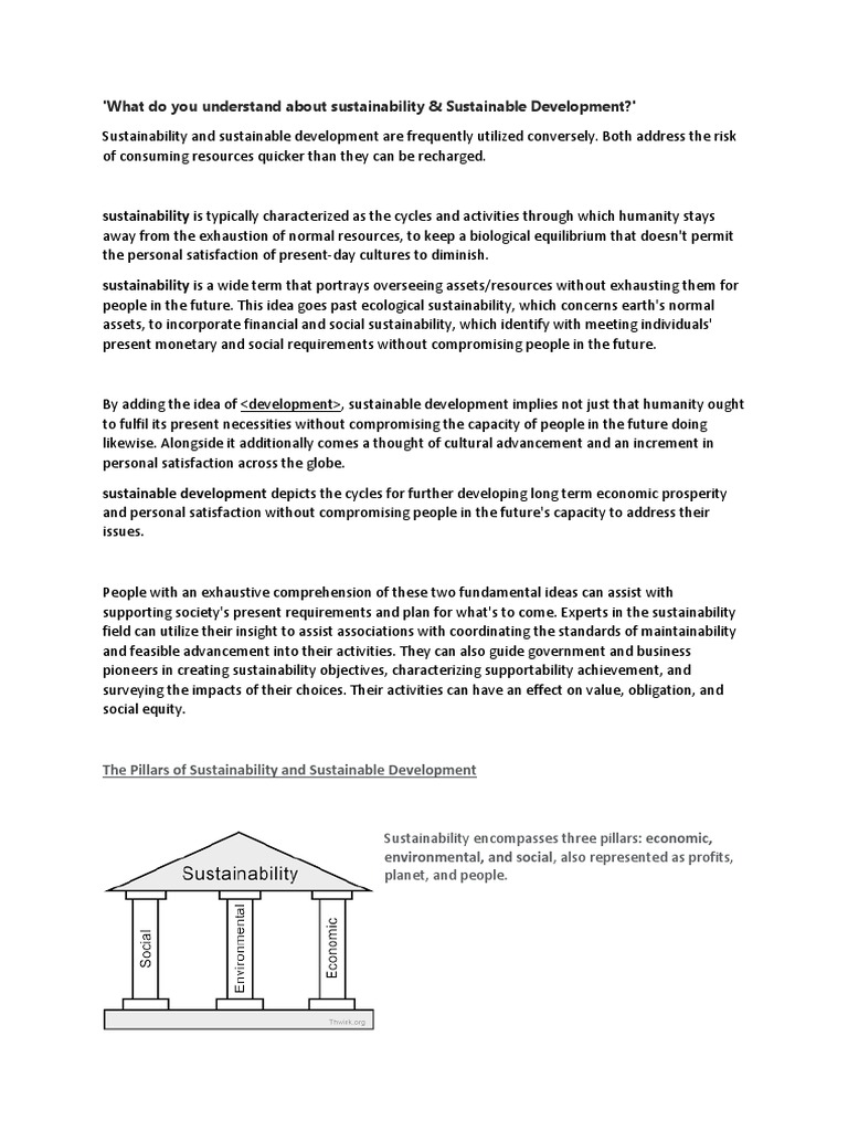 Sustainability and Sustainable Development | PDF | Sustainability ...