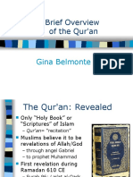 Brief Overview of The Qur'an: Gina Belmonte