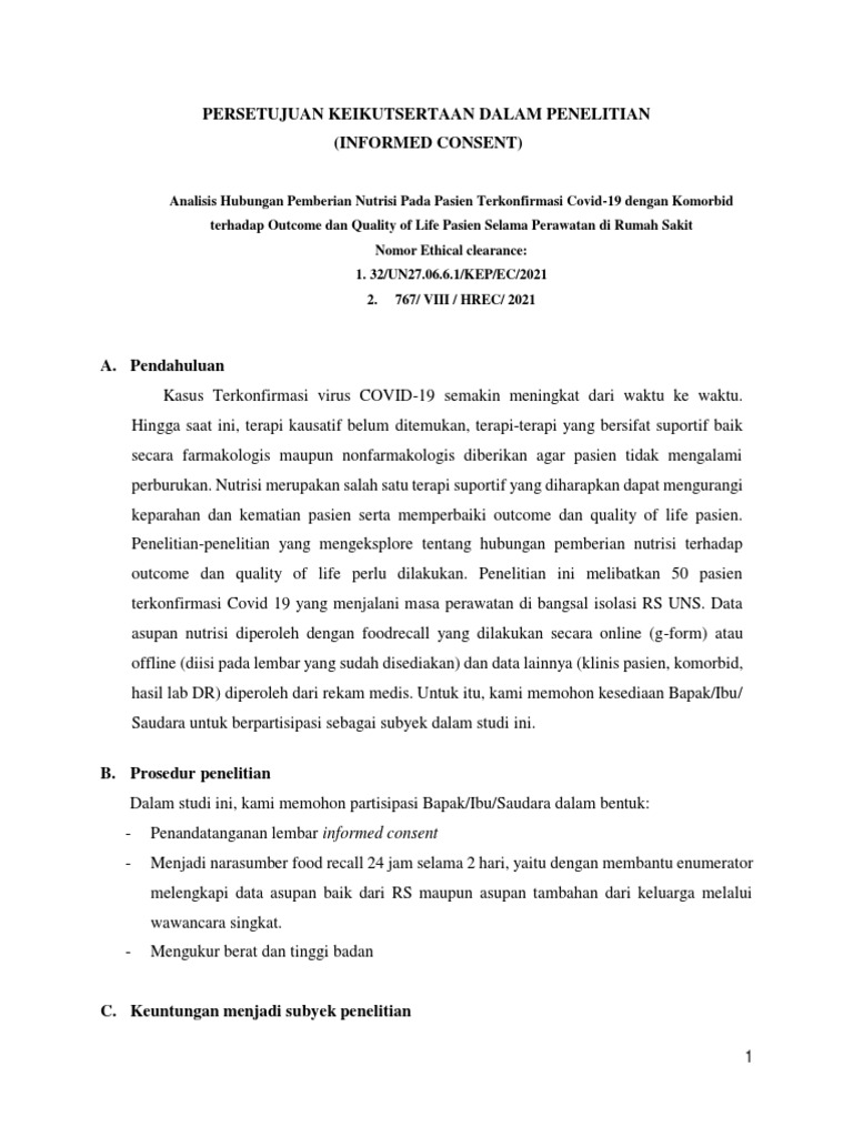 Form Informed Consent Penelitian Gizi Pdf