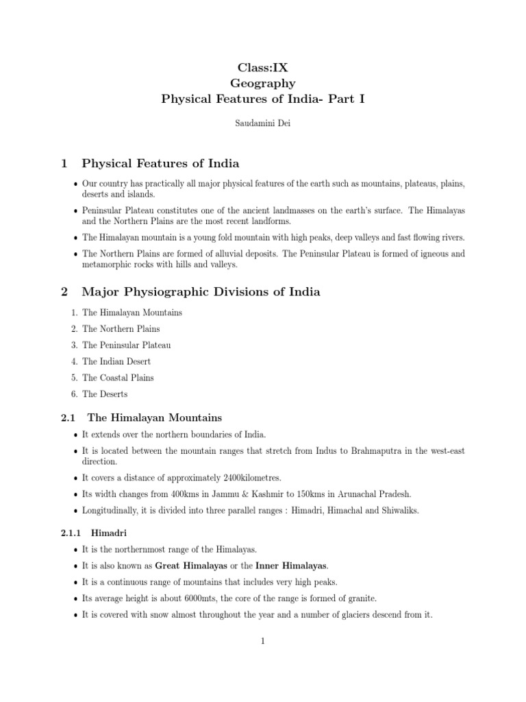 Himalayan vs. Peninsular Plateau Features | PDF | Himalayas | Geomorphology