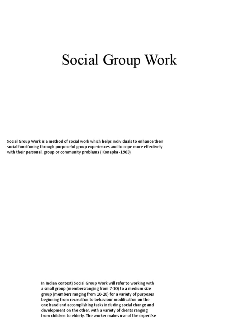 Principles and Objectives of Social Group Work | PDF | Social Group ...