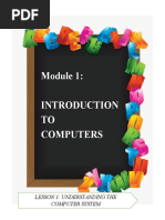 TO Computers: Lesson 1: Understanding The Computer System