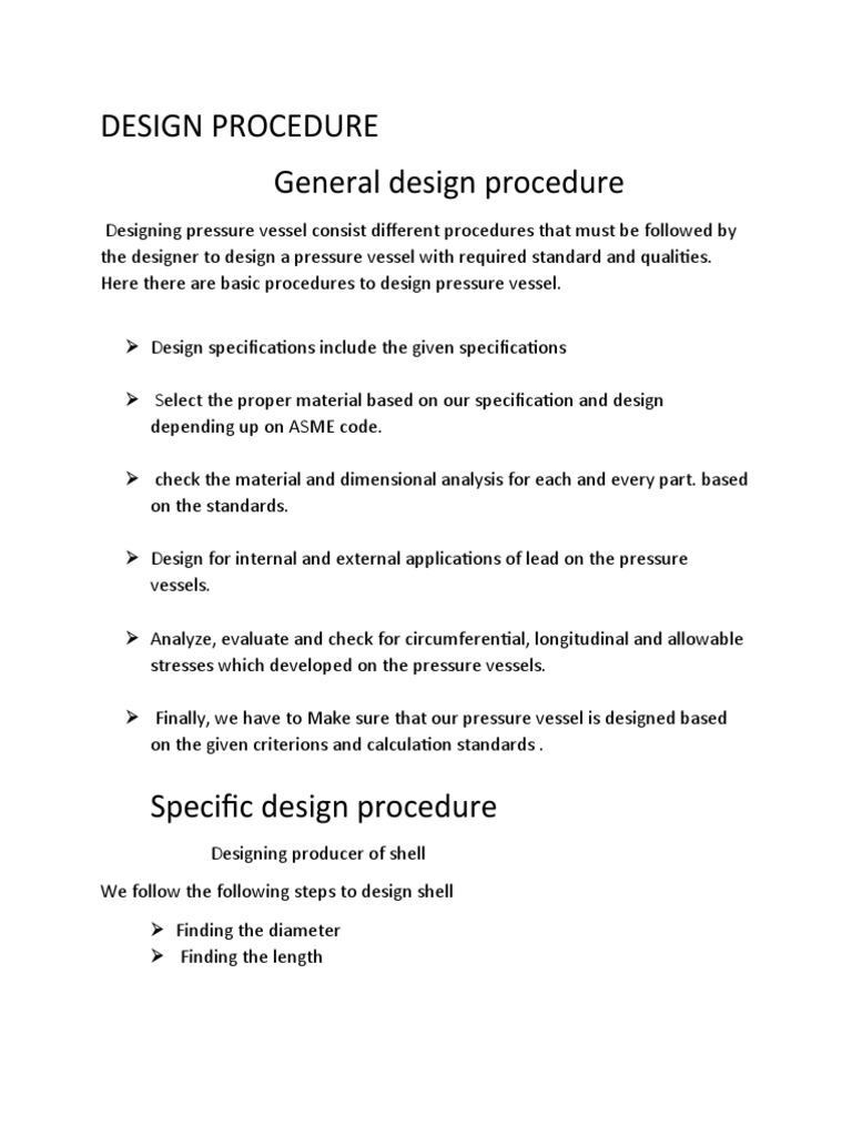 Design Procedure General Design Procedure | PDF | Stress (Mechanics ...