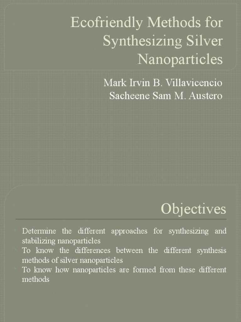 Ecofriendly Silver Nanoparticle Synthesis | PDF | Nanoparticle | Laser