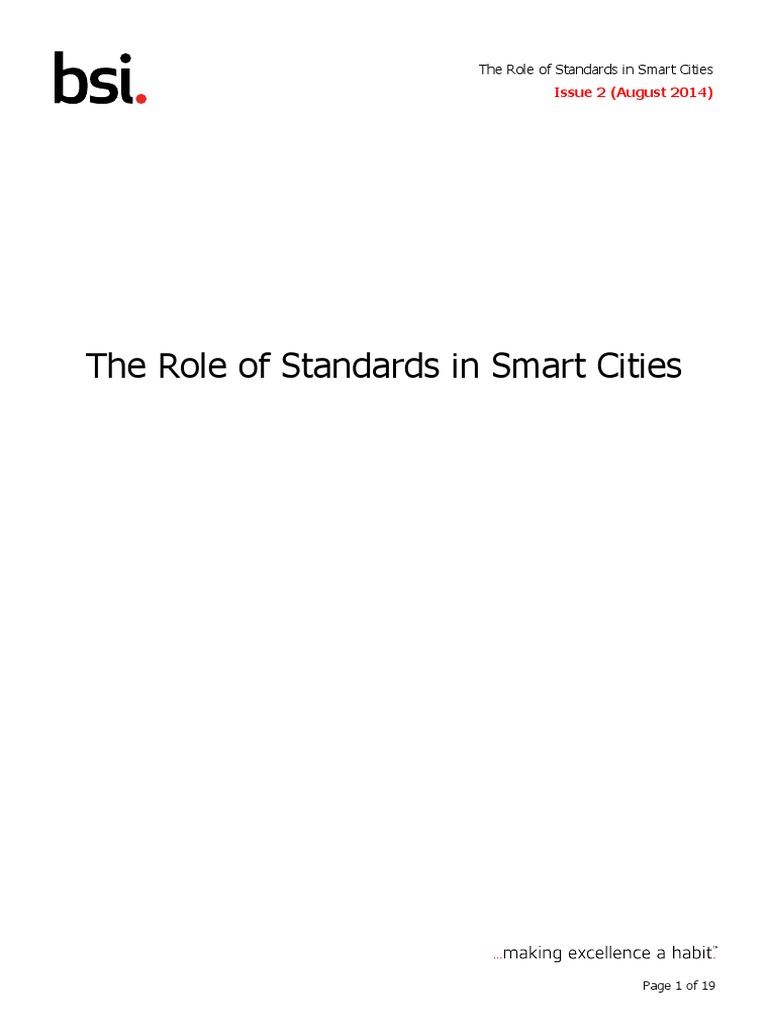 Standards for Smart Cities Strategy | PDF | Interoperability | Building ...