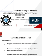 University Institute of Legal Studies: Jurisprudence-Austin'S Analytical Positivism 21LCT114