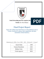 Final Project Report: Social Networking and Web Analytics (Division B) Faculty: Dr. Preeti Khanna