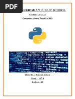 Computer Science Practical File Work