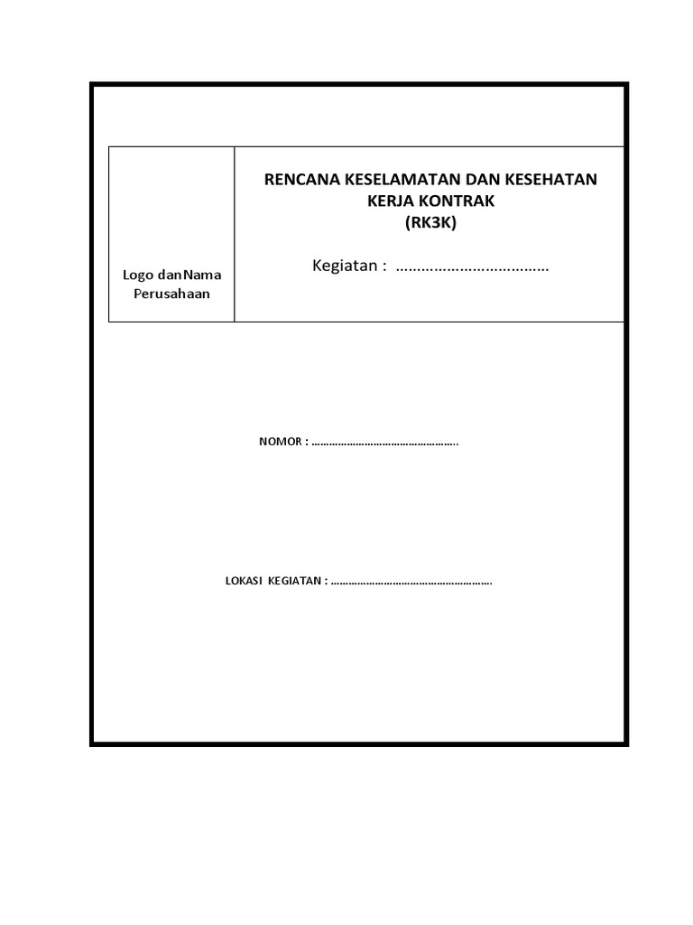 Rencana K3 Kontrak: Kebijakan dan Evaluasi | PDF