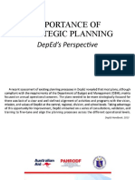 Importance of Strategic Planning: Deped'S Perspective