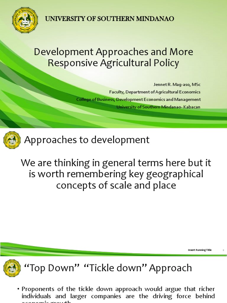 Lecture 2 Development Approaches | PDF | Agriculture | Intensive Farming