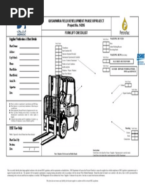 16. Forklift Checklist