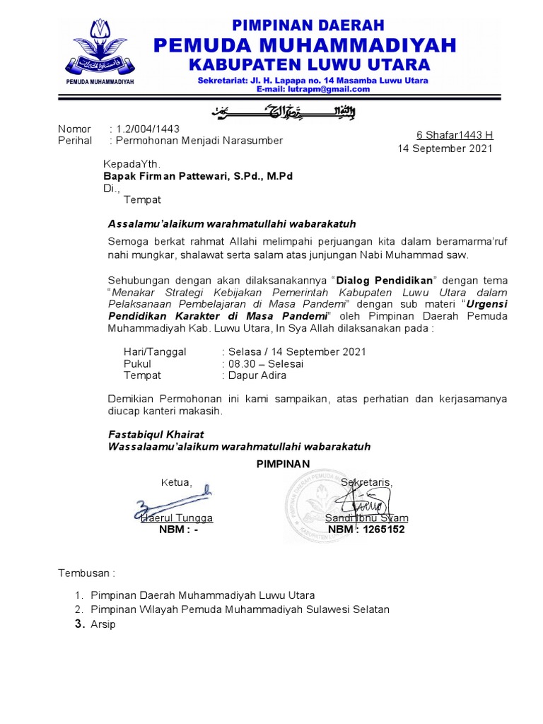 Contoh Surat Narasumber-2 | PDF