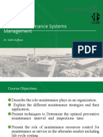 ISE 510 Maintenance Systems Management: Dr. Salih Duffuaa